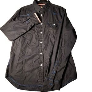 Cactus Premium Quality Clothing Black Long Sleeve Button Down Shirt XL